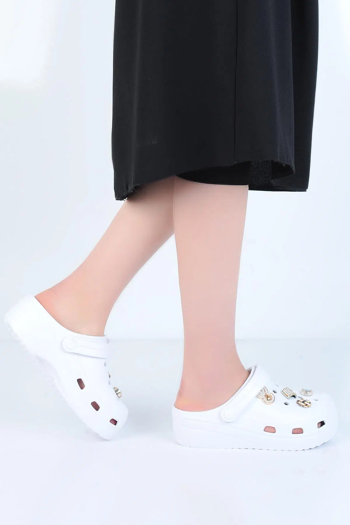 Apella E800-6 Fiesta Eva Kadın Taşlı Günlük Terlik - BEYAZ