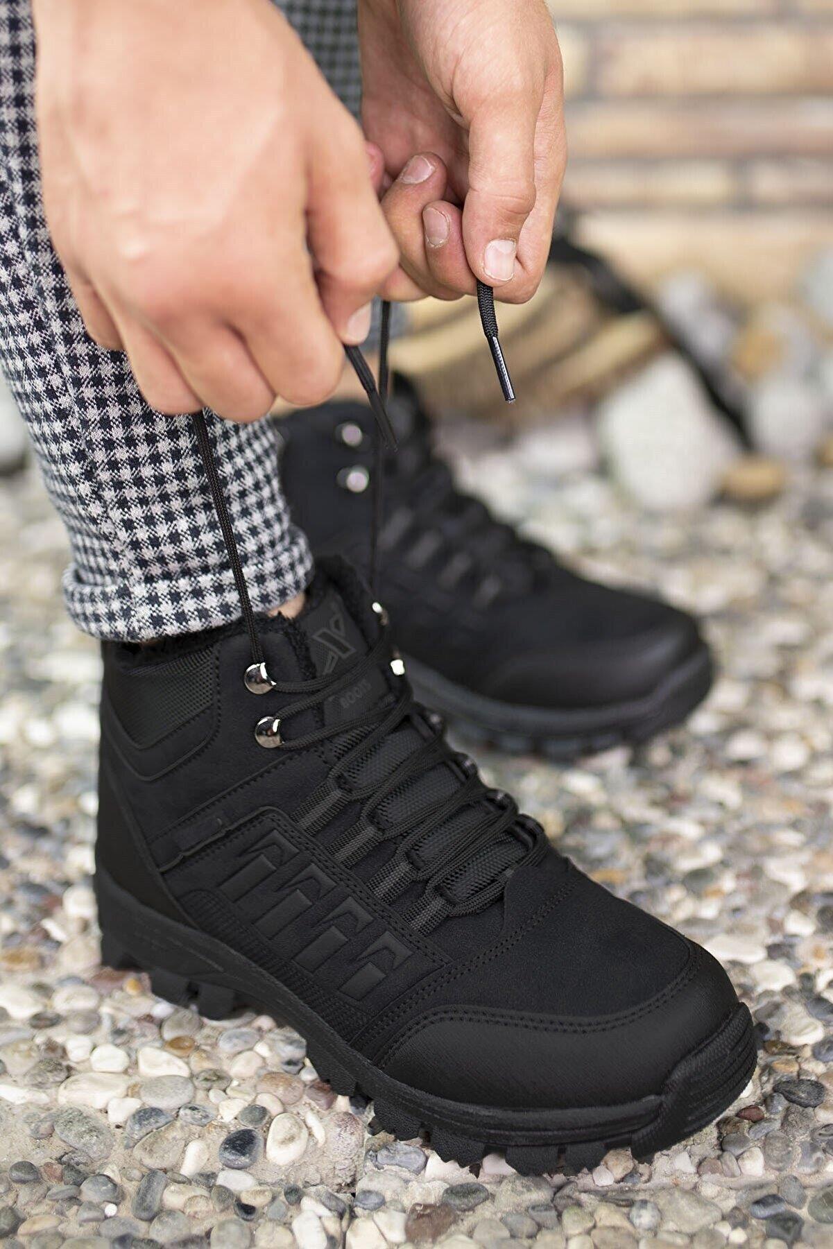 X-Step X6 Siyah Termal Kürklü Kışlık Erkek Bot Ayakkabı